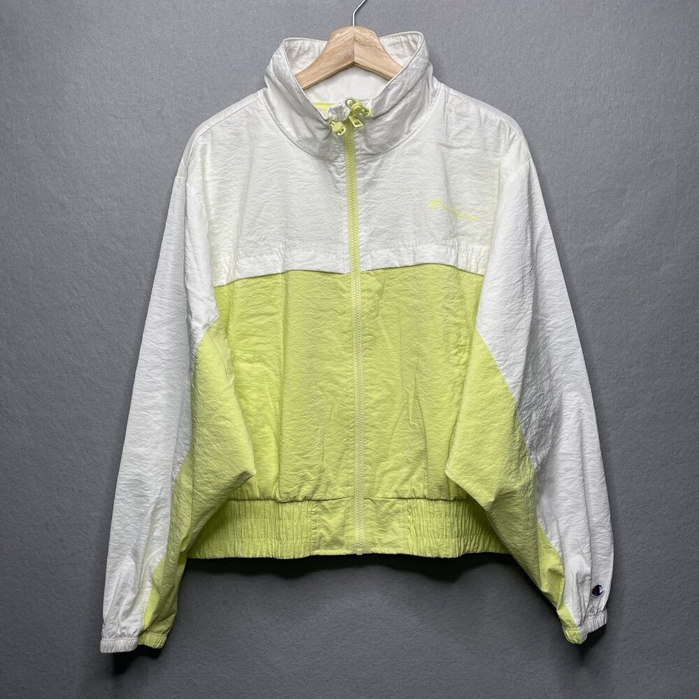 Champion Women's Windbreaker Water-Repellent Logo 1/4 Zip Jacket XL